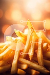 Σετ των 2 Intra Συλλεκτικό Ξύλινο Παζλ Plywood 4mm - Κοντινό πλάνο με τραγανές τηγανιτές πατάτες Σε Ξύλινο Κουτί - Διαστάσεις: 10x10 cm – 25 κομμάτια