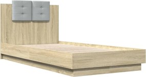 vidaXL Πλαίσιο Κρεβατιού με Κεφαλάρι Sonoma Δρυς 75x190 εκ. Επεξ. Ξύλο