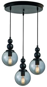 Arkolight Μοντέρνο Φωτιστικό Κρεμαστό Τρίφωτο Φ40xY120cm Μαύρο-Φιμέ 2351-3/3