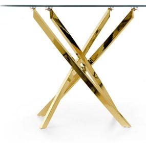 RAYMOND table, color: glass - transparent, legs - gold DIOMMI V-CH-RAYMOND-ST-ZŁOTY