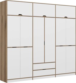 Εξαφυλλη Ντουλαπα Λευκο/Χρυσο ELINA 52x277x253