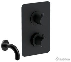 Eurorama Black matt Στόμιο+Thermo TONDA Θερμοστατικός μίκτης εντοιχισμού