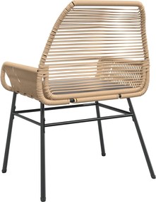 vidaXL Καρέκλες Κήπου 2 τεμ. Καφέ Συνθ. Ρατάν + Μαξιλάρια