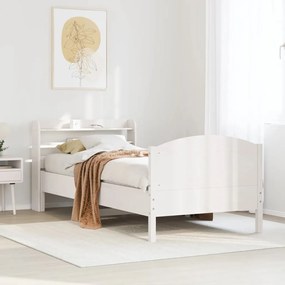 vidaXL Σκελετός Κρεβ. Χωρίς Στρώμα Λευκό 75x190 εκ Μασίφ Πεύκο