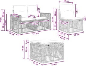 vidaXL Σετ Καναπέ Κήπου 6 pcs Μπεζ και Κρέμ συνθετικό ρατάν