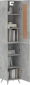 vidaXL Ντουλάπι Γκρι Σκυροδέματος 34,5x34x180 εκ. Επεξεργασμένο Ξύλο