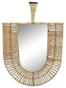 Τοίχο καθρέφτη DKD Home Decor Καφέ Φυσικό Χριστουγεννιάτικο αστέρι Τροπικό 50 x 2,5 x 72 cm 52 x 2,5 x 72 cm