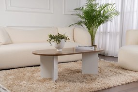 Τραπεζάκι Σαλονιού Καρυδιά / Λευκό SABLE 119x60x40