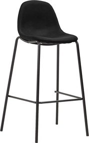 vidaXL Καρέκλες Μπαρ 4 τεμ. Μαύρες Υφασμάτινες
