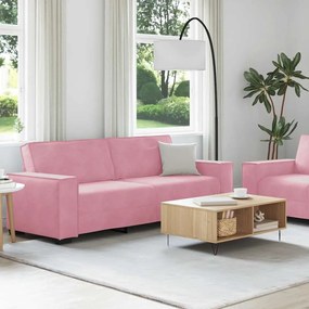 vidaXL Σετ Καναπέδων 2 Τεμαχίων με Μαξιλάρια Ροζ Βελούδο