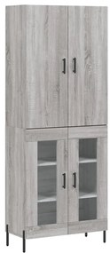 vidaXL Ντουλάπι Γκρι Sonoma 69,5 x 34 x 180 εκ. Επεξεργασμένο Ξύλο