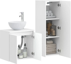 vidaXL Σετ Επίπλων Μπάνιου 2 τμχ. Λευκό 33 x 34,5 x 100 εκ