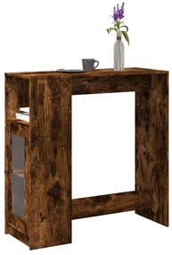 Τραπέζι Μπαρ με Ράφια Δρυς 101x40x103,5 εκ. Επεξεργ. Ξύλο