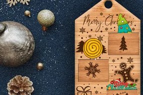 Intra απο ξύλο plywood 3mm-4mm πάχος Χριστουγεννιάτικο στολίδι 2023 Δίασταση 8x8 cm INTRAFABR-83470500