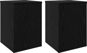vidaXL Βάση φυτών 2 pcs Μαύρη Οξυά 25 x 25 x 35 cm Επεξεργασμένο ξύλο