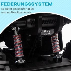 HOMCOM 12V Όχημα για παιδιά με λειτουργία εμπρός, όπισθεν, MP3 player, προβολείς, 3-8 km/h, 3-5 ετών, Πορτοκαλί