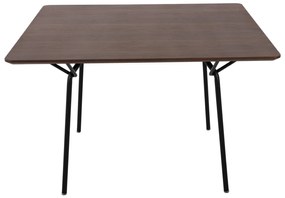 ΤΡΑΠΕΖΙ ΤΡΑΠΕΖΑΡΙΑΣ TRENK HM9614.02 MDF ΜΕ ΚΑΠΛΑΜΑ ΔΡΥΟΣ ΚΑΡΥΔΙ-ΜΑΥΡΟ ΜΕΤΑΛΛΟ 120x120x75Υεκ.
