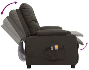 vidaXL Πολυθρόνα Μασάζ Ηλεκτρική Taupe Υφασμάτινη