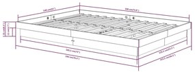 Πλαίσιο Κρεβατιού Μαύρο 140 x 190 εκ. από Μασίφ Ξύλο - Μαύρο