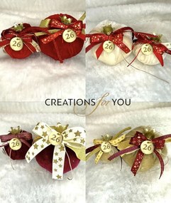 Ρόδι βελούδινο μικρό με χρυσό κοτσάνι 6,5 εκ. - Μπεζ χρυσό