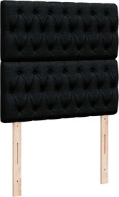 vidaXL Κρεβάτι Boxspring με Στρώμα Μαύρο 100 x 200 εκ. Υφασμάτινο