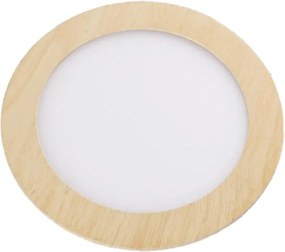 Led panel απόχρωση ξύλου στρογγυλό χωνευτό 20W 230V 3000k θερμό λευκό φως 120° 1600lm