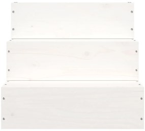 vidaXL Σκάλα Κατοικίδιου Λευκό 40x37,5x35 εκ. από Μασίφ Ξύλο Πεύκου