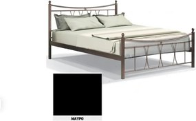 Κρεβάτι ΠΟΛΥΜΝΙΑ για στρώμα 140χ200 διπλό Μαύρο χρώμα