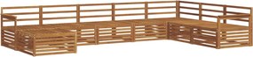 vidaXL Σειρά Καναπέ Εξωτερικού 8 pcs Φυσικό