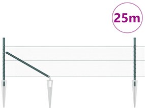 vidaXL Εξάγωνος Φράκτης Πράσινος 0.4x25 μ Ατσάλι