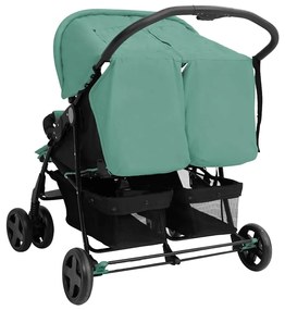 vidaXL Καρότσι Διδύμων Πράσινο Ατσάλινο