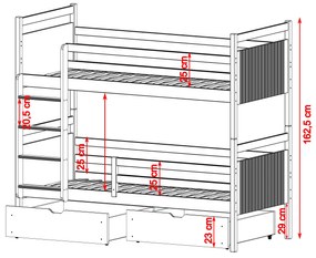 Κουκέτα  Moderno με Συρτάρια από μασίφ ξύλο  Natural  90×200cm (Δώρο 10% Έκπτωση στα Στρώματα)