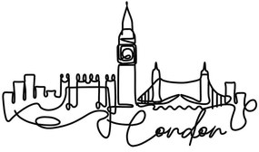 Διακοσμητικό Τοίχου London 930DYU1143 120x1,5x53cm Black Wallity Metal