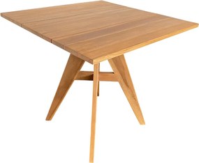Τραπέζι Cadrada pakoworld teak ξύλο σε φυσική απόχρωση 80x80x76εκ