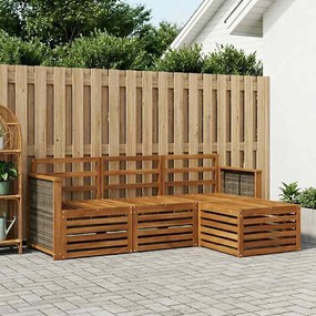 vidaXL Σειρά Καναπέ Εξωτερικού 4 pcs Φυσικό