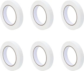 vidaXL Ταινίες Μάσκας για Ζωγράφους 6 pcs Λευκό 19mm x 50m Χαρτί