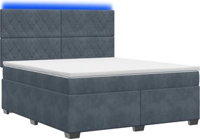 vidaXL Κρεβάτι box spring με στρώμα Σκούρο Γκρι 140 x 200 cm Βελούδο