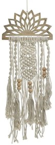 Διακοσμητικό Τοίχου Μακραμέ 3-70-840-0011 29x2x66cm White-Natural Inart Wood, Rope