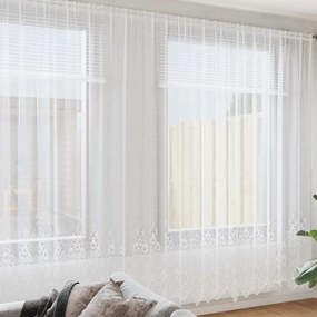 vidaXL Κουρτίνα Δαντέλας με κουρτίνες Λευκό 260 x 500 εκ Πολυεστέρας