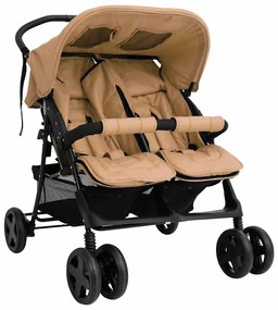 vidaXL Καρότσι Διδύμων Taupe Ατσάλινο