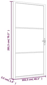 vidaXL Εσωτερική Πόρτα 102,5x201,5 εκ. Μαύρο ESG Γυαλί και Αλουμίνιο