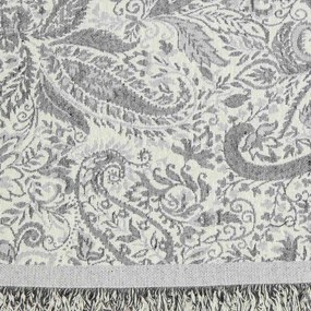 Borea Ριχτάρι Βαμβακερό Πολυθρόνας Paisley 180 x 180 cm Γκρι