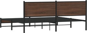 vidaXL Σκελετός Κρεβ. Χωρίς Στρώμα Καφέ Δρυς 193x203 εκ. Μεταλλικό
