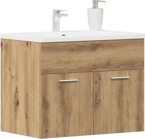 vidaXL Ντουλάπι Νιπτήρα Μπάνιου Χειροποίητο Δρυς 60x38,5x46 εκ. από Τεχνητό Ξύλο