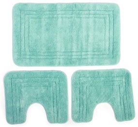 Πατάκια Μπάνιου Zucchi (Σετ 3τμχ) Light Aqua DimCol 55X90 100% Cotton