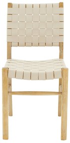 Καρέκλα Brane pakoworld ξύλο sonoma antique-έδρα pu εκρού - Ξύλο - 102-000007