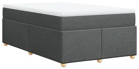 Κρεβάτι Boxspring με Στρώμα Σκούρο Γκρι 120x190 εκ Υφασμάτινο - Γκρι