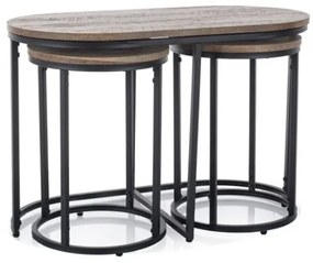 ŁAWA TWIX ORZECH VINTAGE/CZARNY (ZESTAW) DIOMMI-80-3874