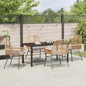 vidaXL Σέτ φαγητού για κήπο 5 pcs Καφέ συνθετικό ρατάν