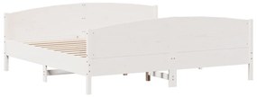 vidaXL Σκελετός Κρεβ. Χωρίς Στρώμα Λευκό 180x200 εκ Μασίφ Πεύκο